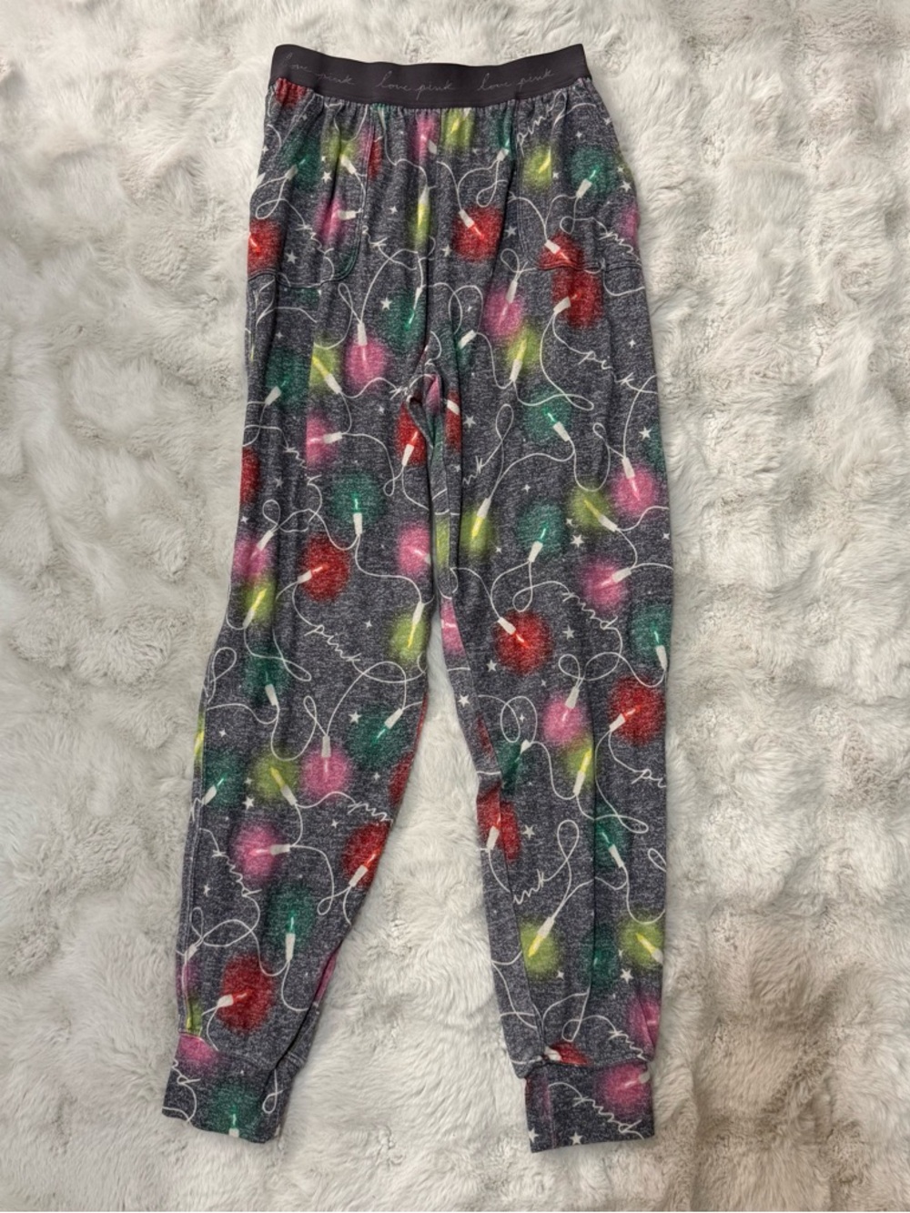 Victoria’s Secret PINK Lights Print Sleep Joggers